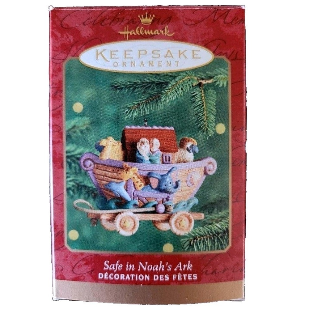 Hallmark Keepsake Ornament Safe in Noah's Ark Handcrafted Christmas 2000